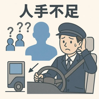 人手不足の運転手のイラスト