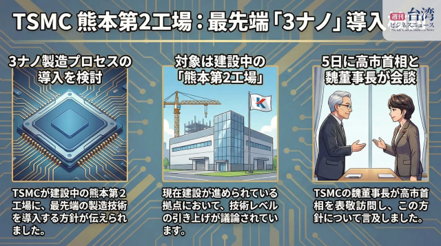 TSMC 熊本第2工場: 最先端「3ナノ」導入